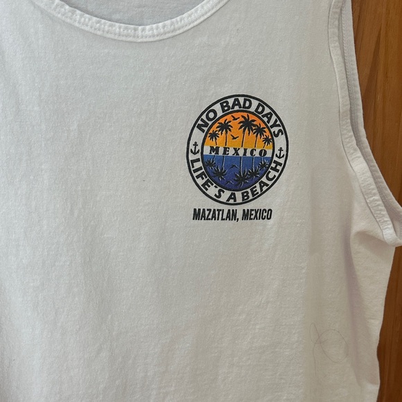 White Tank Top with Mazatlan Mexico Logo washed never wore - Picture 6 of 6